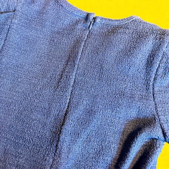 NWT Aqua ‘Boucle Tiered Ruffle Long Sleeve Mini Dress’ in Navy Blue Size XS - Picture 10 of 11